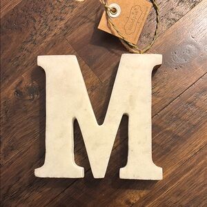 Cream Marble Letter M Decor